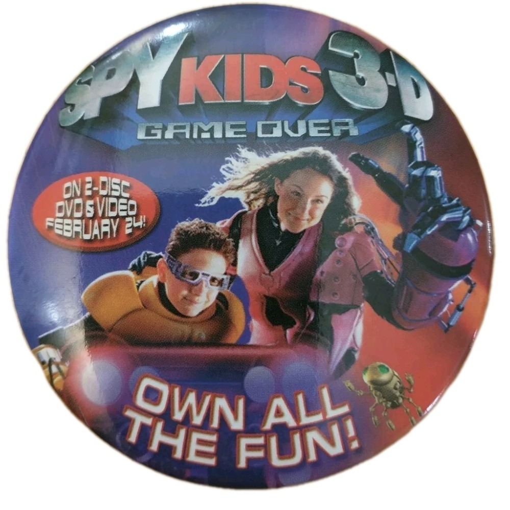 Spy Kids 3-D Game Over Dvd Promo Movie Badge Button Pin Pinback